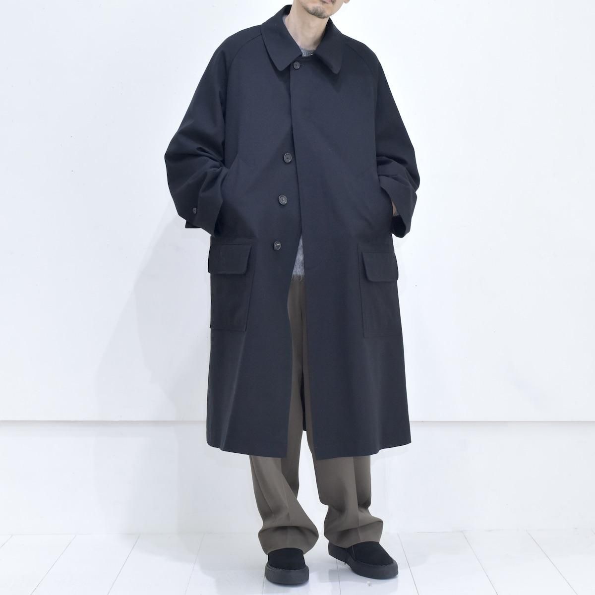 INTÉRIM | Military Wool Serge Hyper Big Hunting Over Coat (Black