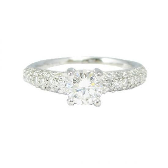 pave Diamonds ring 0.79ct - ダイヤモンドジュエリーショップ To line