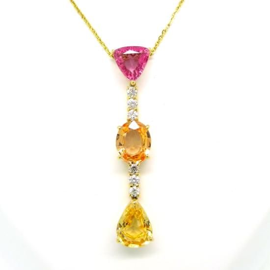 K18 サファイヤダイヤモンドネックレス 0.95ct/1.516ct/1.834ct/D0.20ct - ダイヤモンドジュエリーショップ To  line