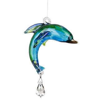 Fantsy Glass Dolphin Aquamarine 