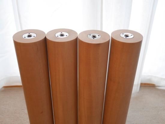 太郎ページ丸脚 マホガニー直径85φストレート丸脚4本セット 取付金具付き 無塗装