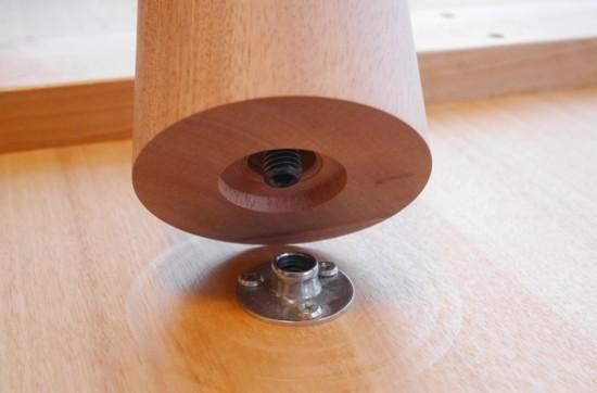 マホガニー直径85φストレート丸脚4本セット 取付金具付き 無塗装