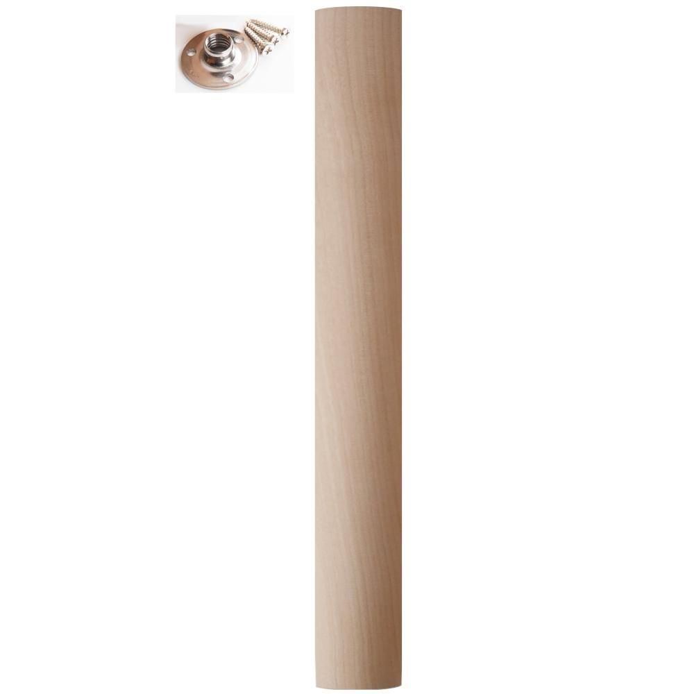 85φ木製テーブル丸脚 取付金具付 単品一本 - 【木の脚ドットコム