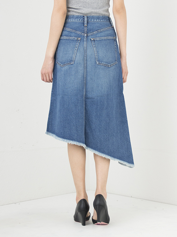 DENIM ASYMMETRIC SKIRT-デニムアシンメトリックスカート-HYKE（ハイク）通販| stcompany