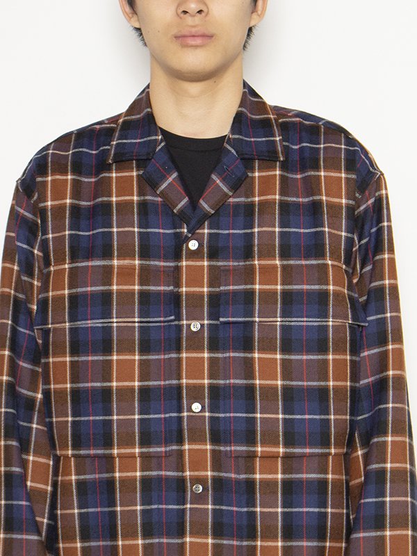 Wool check military shirt-ウールチェックミリタリーシャツ