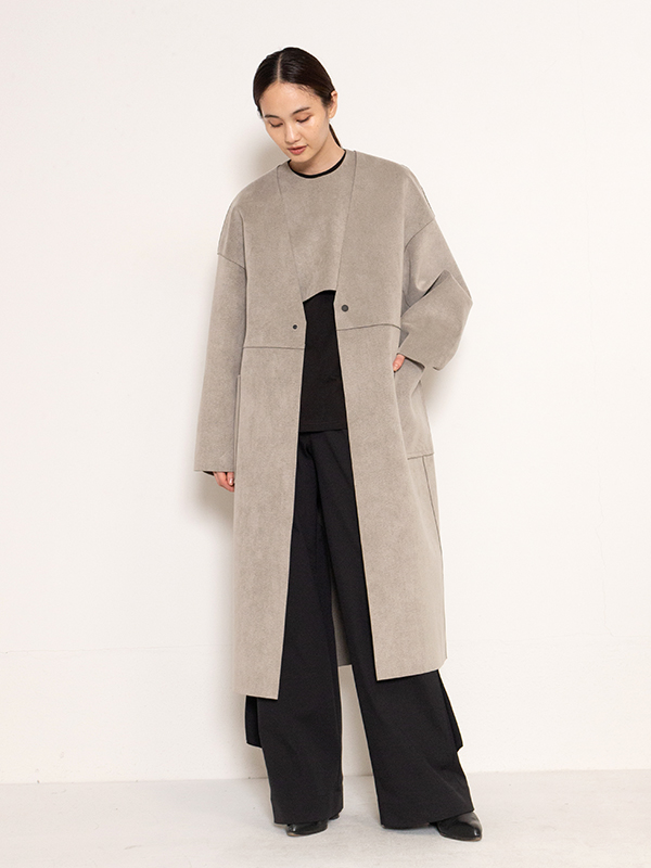 HYKE ULTRASUEDE COAT グレー サイズ2-