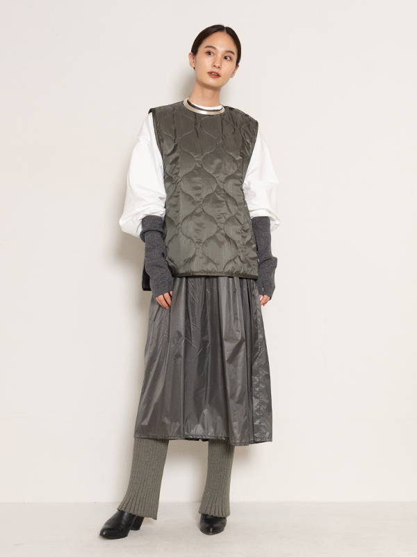 HYKE(ハイク)】 QUILTED LONG VEST キルティングベスト - ダウンベスト