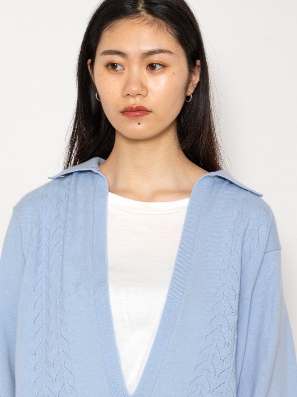 最高の最高のernie Palo V Neck L S Knit(blue) ニット | blog