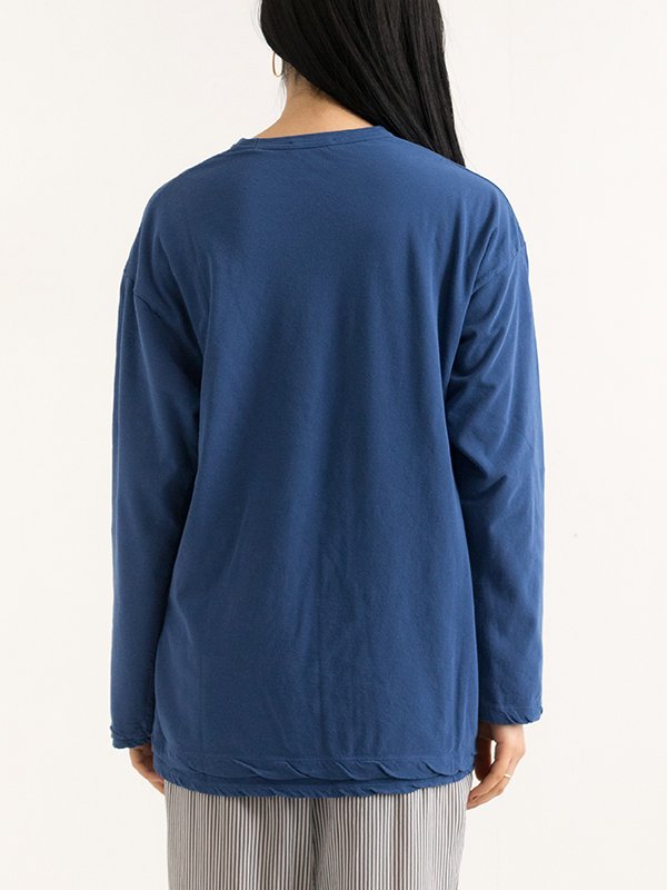 Fresca single jersey layerd crewneck pullover-シングルジャージ