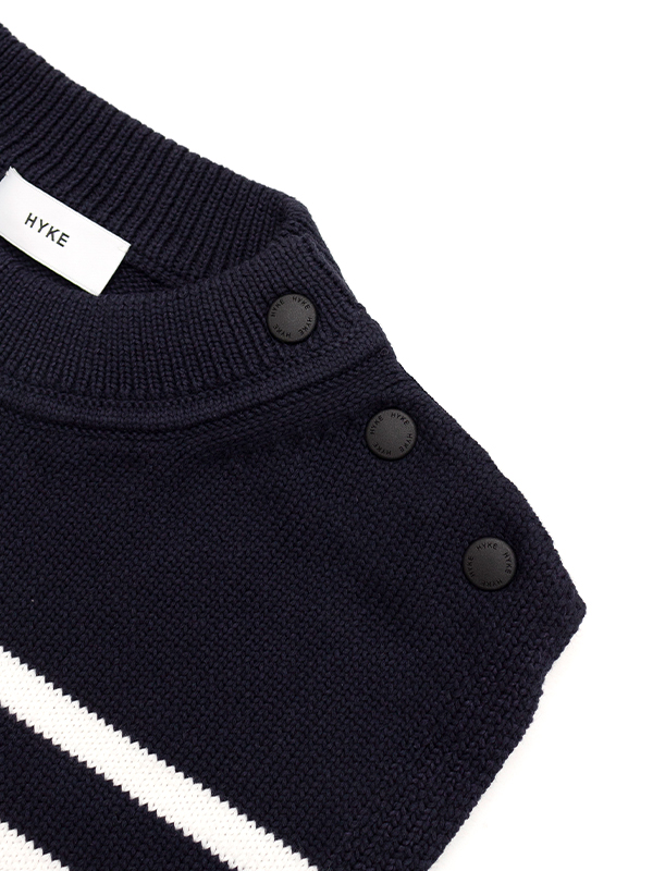 未使用HYKEハイクSTRIPED SWEATER CROP TOPベスト ジレ