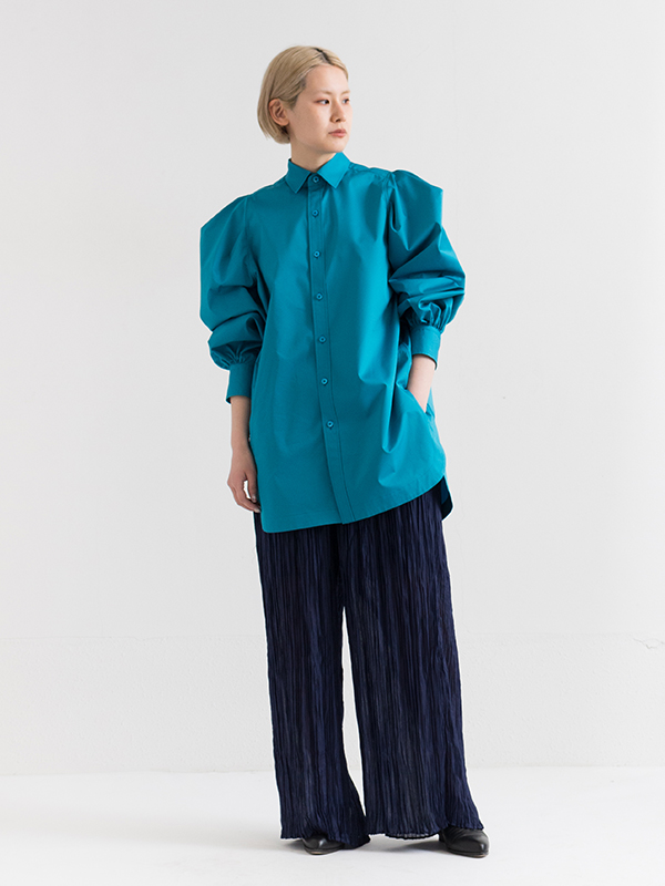 T/C POWER SHOULDER SHIRT-ティーシーパワーショルダーシャツ-HYKE ...