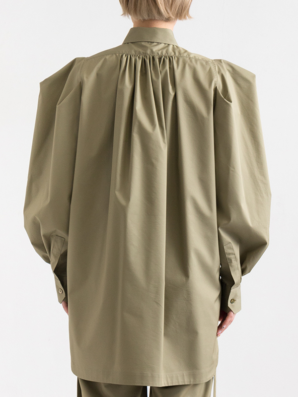 T/C POWER SHOULDER SHIRT-ティーシーパワーショルダーシャツ-HYKE ...