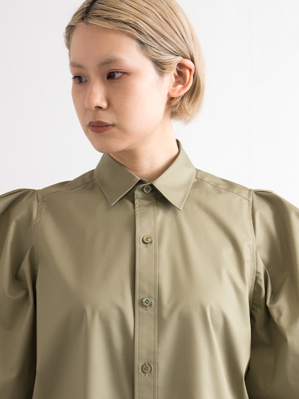 T/C POWER SHOULDER SHIRT-ティーシーパワーショルダーシャツ-HYKE ...
