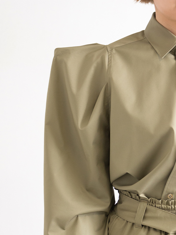 T/C POWER SHOULDER SHIRT-ティーシーパワーショルダーシャツ-HYKE ...