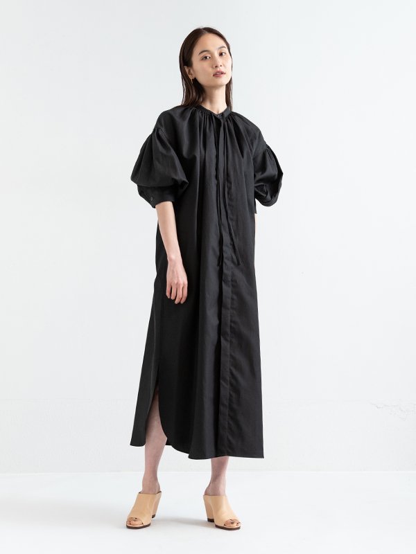 送料無料（沖縄配送） HYKE ハイク T/C GATHERED DRESS ロングシャツ