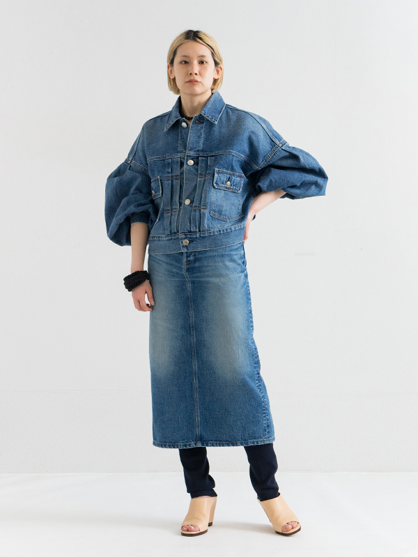 完売 新品HYKE BALOON ハイク 新品 SLEEVE BALLOON DENIM HYKE SLEEVE