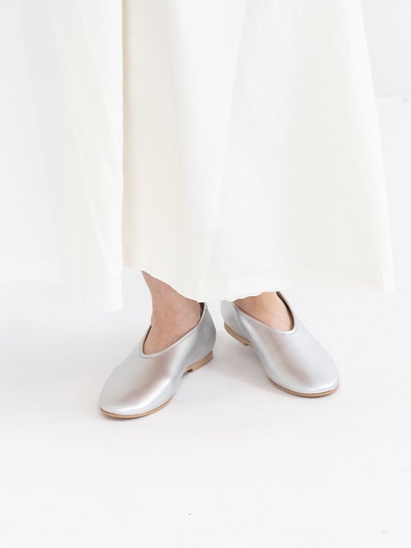 Silver leather folk shoes-シルバーレザーフォークシューズ-COSMIC WONDER（コズミックワンダー）通販| st  company