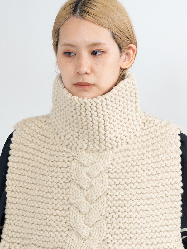 公式に取扱 HYKE CABLE-KNIT NECK WARMER | artfive.co.jp