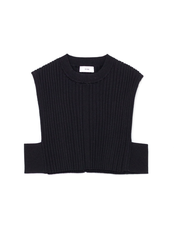 HYKE wool vest リブベスト-