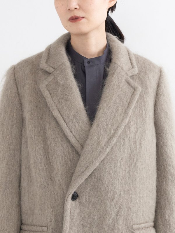 MOHAIR DOUBLE-BREASTED COAT-モヘアダブルブレステッドコート-HYKE