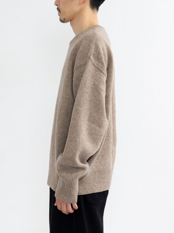 EX FINE LAMBS CREW NECK KNIT LS-ファイルランブクルーネックニット 