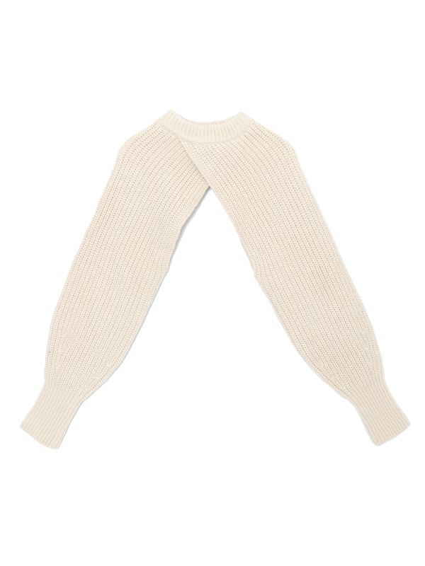 HYKE ハイク RIBBED SLEEVES KNIT 21AW ホワイト系 トップス 激安