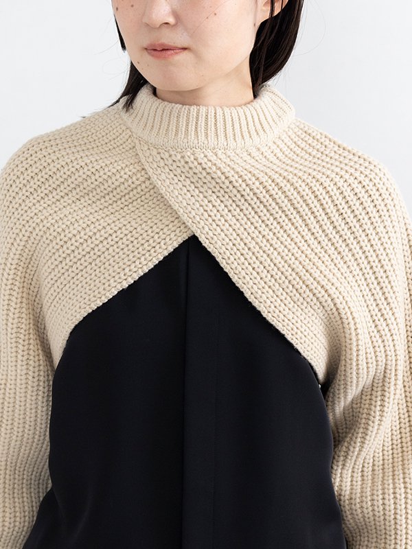 ☆クリアランス大特価☆ HYKE RIBBED SLEEVES リブスリーブニット