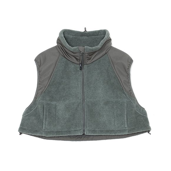 織り柄チェック HYKE ecwcs gen3 fleece cropped VEST | www.mosquitec