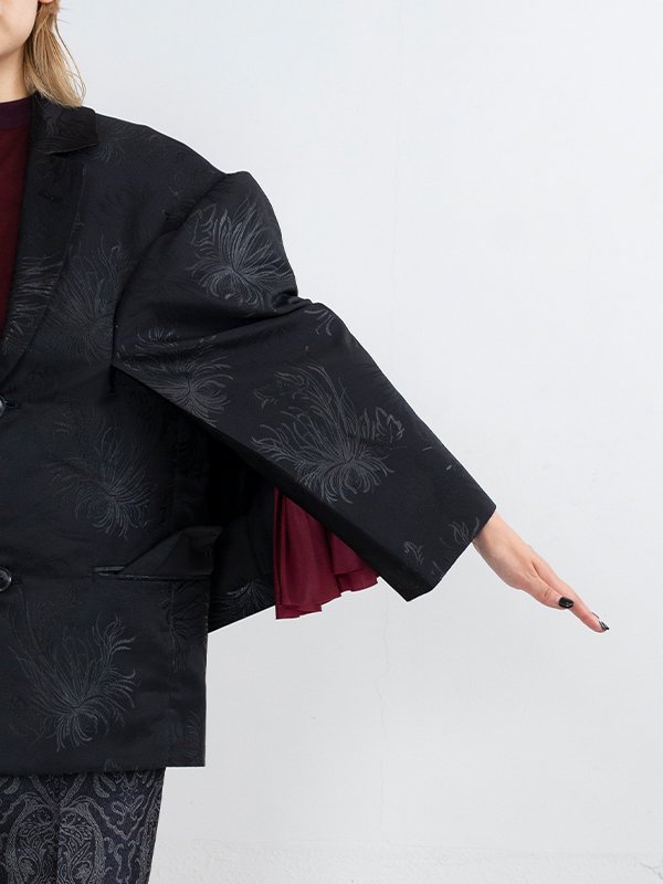 Polyester jacquard wide jacket-ポリエステルジャガードワイド