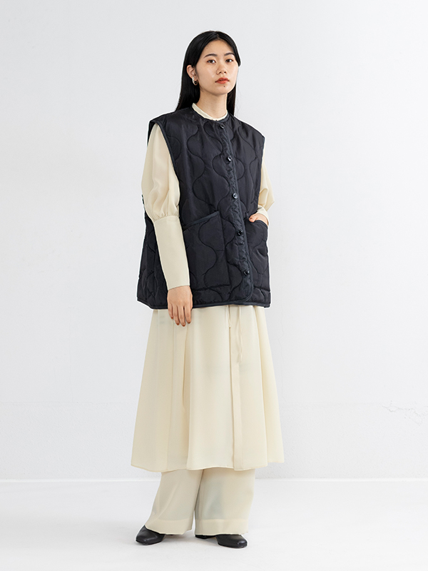 HYKE(ハイク)】 QUILTED LONG VEST キルティングベスト - ロングコート