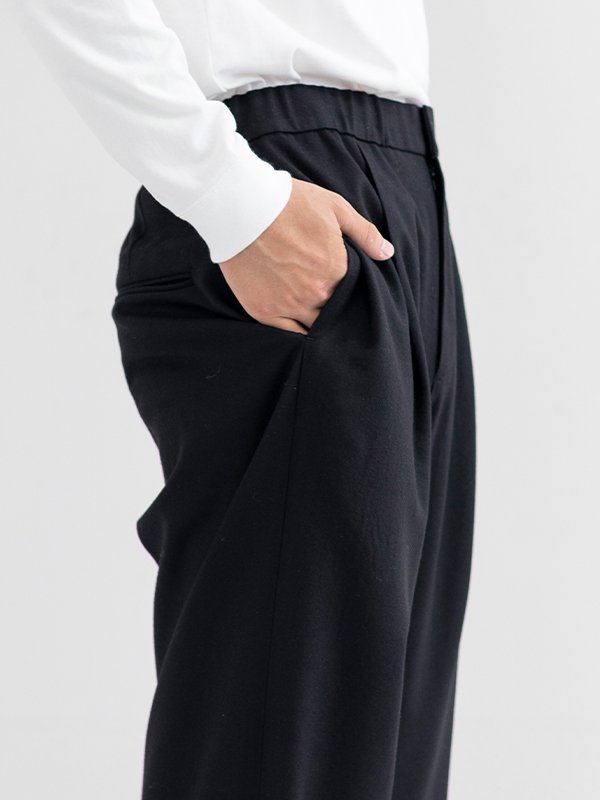 Shrink flannel easy pants-シュリンクフランネルイージーパンツ-ATON（エイトン）通販| st company