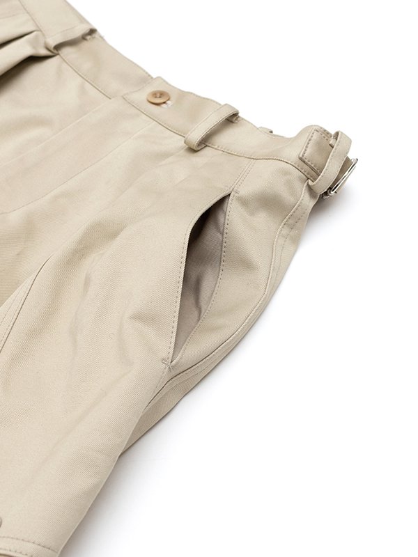 TAMME KNEE TUCK WIDE CARGO PANTS KHAKI 公式クーポン