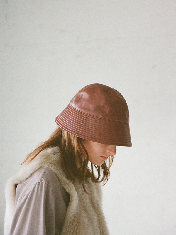 Lamb leather bucket hat-ラムレザーバケットハット-KIJIMA