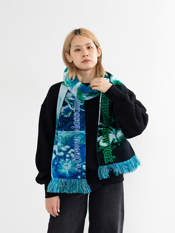 Montmartre New York Blue Oeil Scarf ストール - 小物