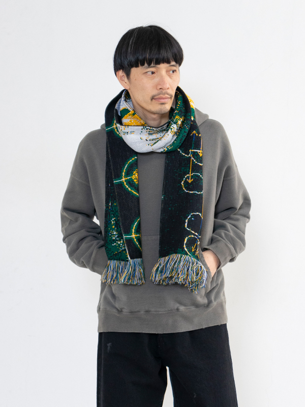 Montmartre New York Blue Oeil Scarf ストール - 小物