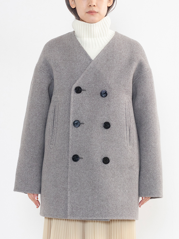DOUBLE FACE PEACOAT-ダブルフェイスピーコート-HYKE(ハイク)通販 ...