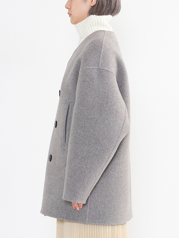 DOUBLE FACE PEACOAT-ダブルフェイスピーコート-HYKE(ハイク)通販 ...