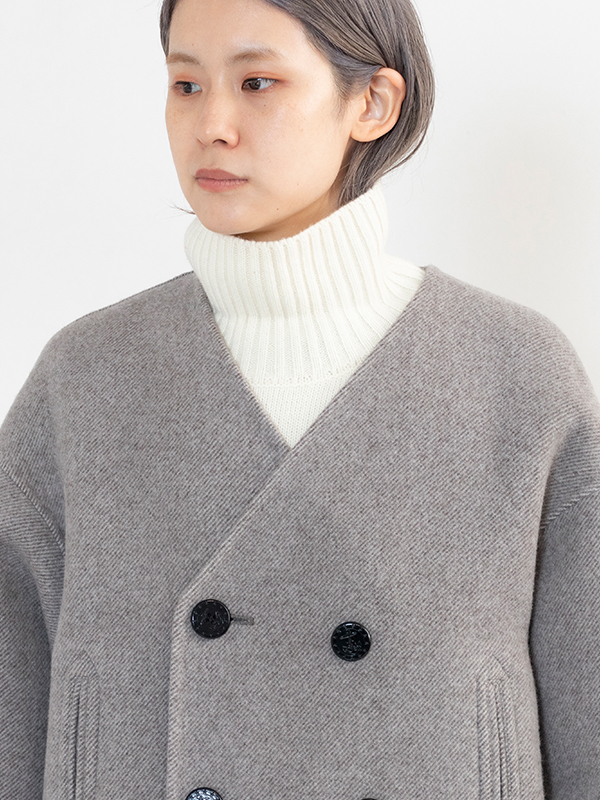 DOUBLE FACE PEACOAT-ダブルフェイスピーコート-HYKE(ハイク)通販 ...