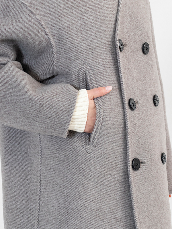 DOUBLE FACE PEACOAT-ダブルフェイスピーコート-HYKE(ハイク)通販 ...