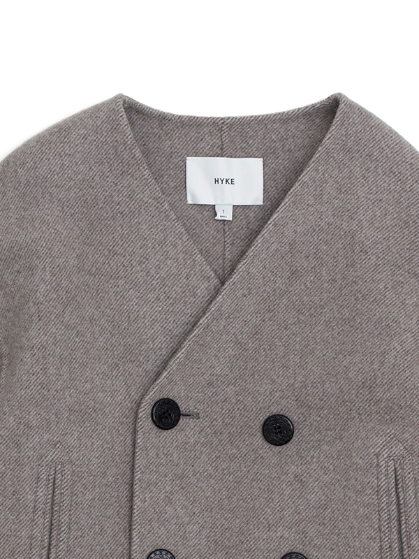 DOUBLE FACE PEACOAT-ダブルフェイスピーコート-HYKE(ハイク)通販 ...
