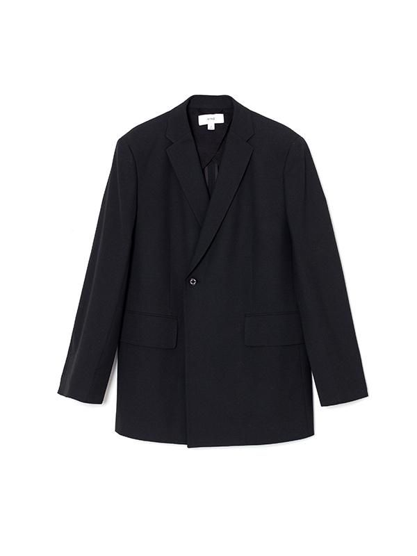 P/R STRETCH DOUBLE-BREASTED BLAZER-ピーアールストレッチダブル