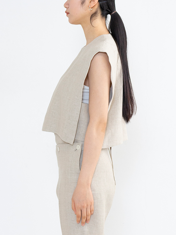 LINEN CROPPED TOP-リネンクロップドトップ-HYKE（ハイク）通販| st