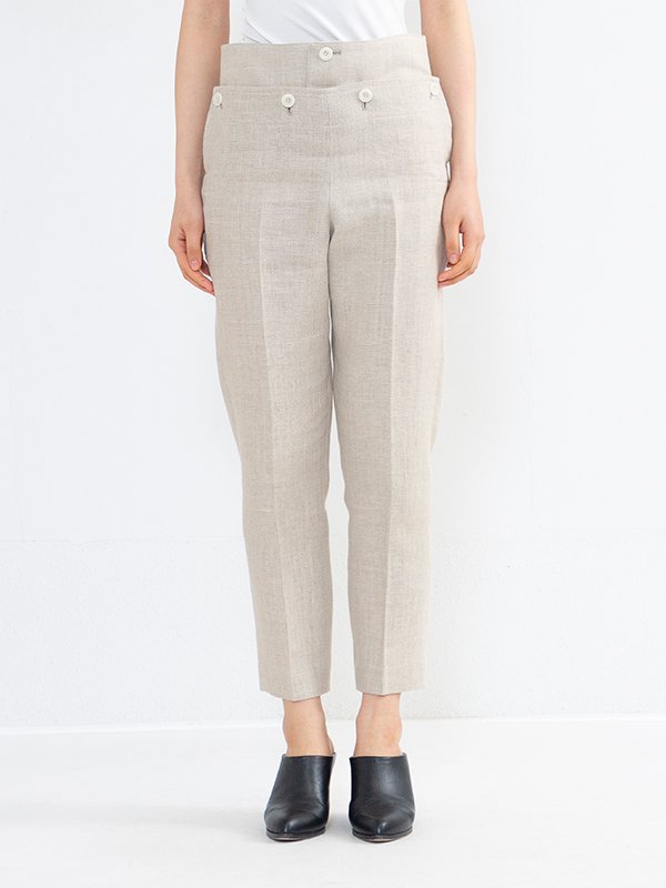 LINEN MARINE CROPPED PANTS-リネンマリンクロップドパンツ-HYKE（ハイク）通販| st company