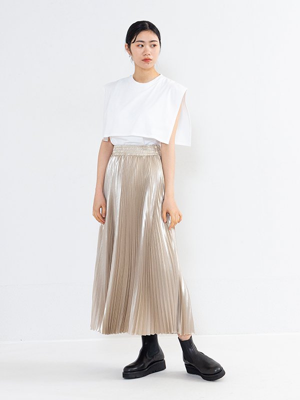 GOLD PLEATED SKIRT-ゴールドプリーツスカート-HYKE（ハイク）通販| st