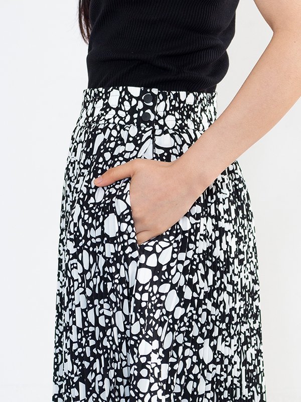 PEBBLE PRINTED SKIRT-ペブルプリントスカート-HYKE（ハイク）通販| st