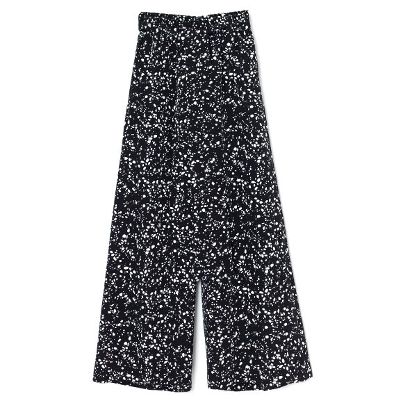 PEBBLE PRINTED WIDE LEG PANTS-ペブルプリントワイドレグパンツ-HYKE