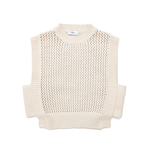 新品 ＜HYKE＞CROCHETED クロップド ニットベスト-