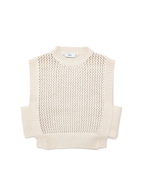 HYKE CROCHETED CROPPED SWEATER TOP ベスト