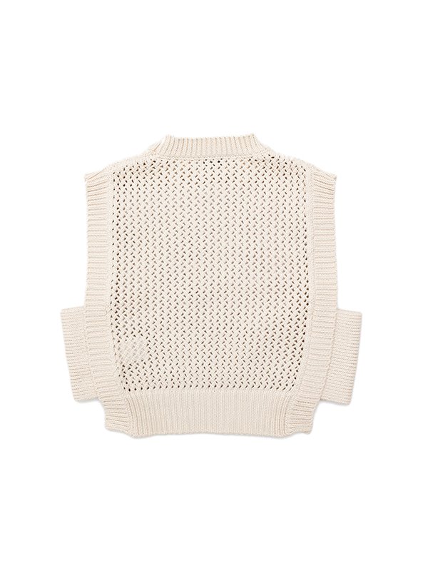 CROCHETED CROPPED SWEATER TOP-クロッシェクロップド