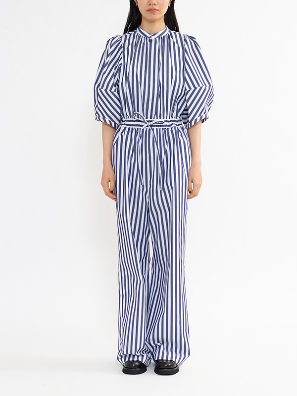 T/C STRIPED BALLOON SLEEVE JUMPSUIT-ティーシーストライプ